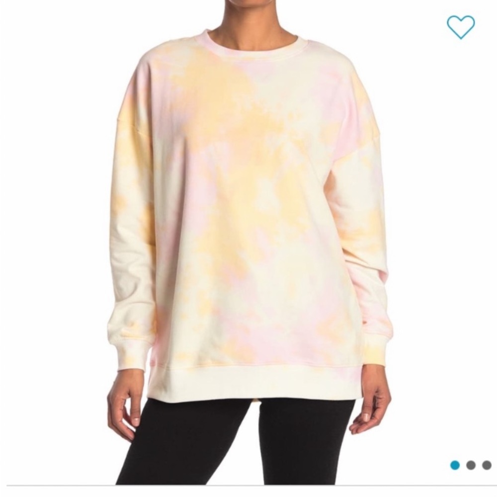 Wildfox Cotton Candy Wash Tie-Dye Crewneck Oversized Sweatshirt